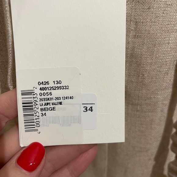 Jacquemus La Jupe Valerie Sand pencil linen midi skirt - Picture 7 of 9